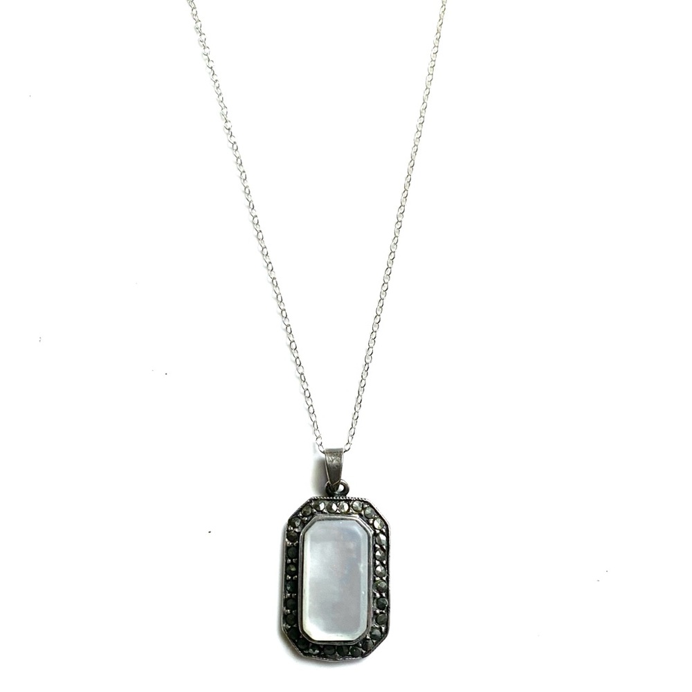 Sterling Silver & Marcasite Vintage Necklace